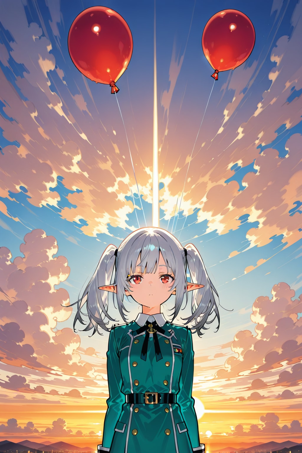 いつか気球で空を旅することを夢見る銀髪エルフ