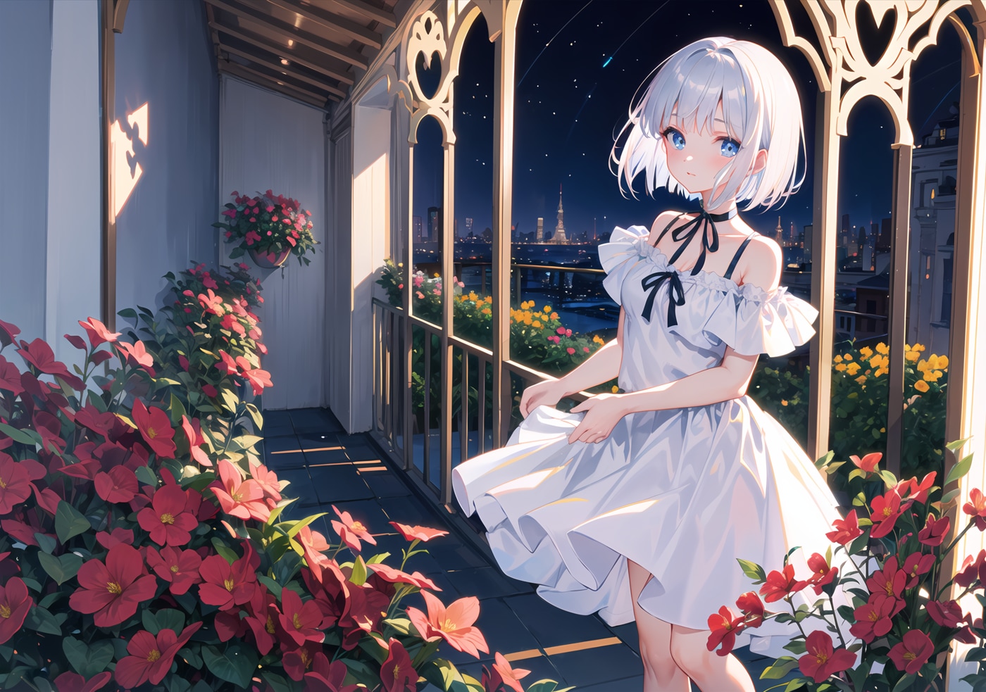 ちちぷいグリモワール掲載イラスト「夜に映(え)る」
