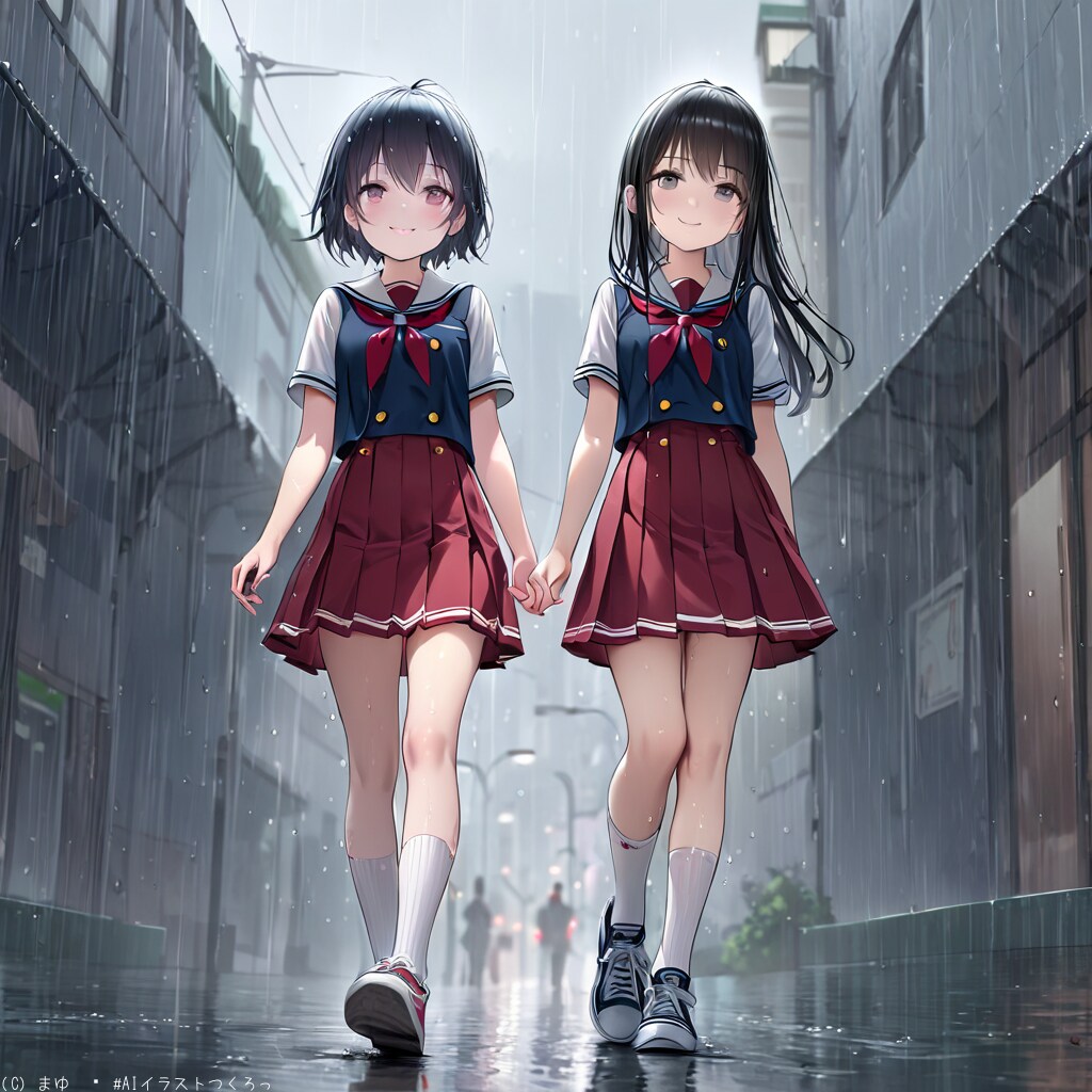 下校時の急な雨〜濡れて帰ろ〜