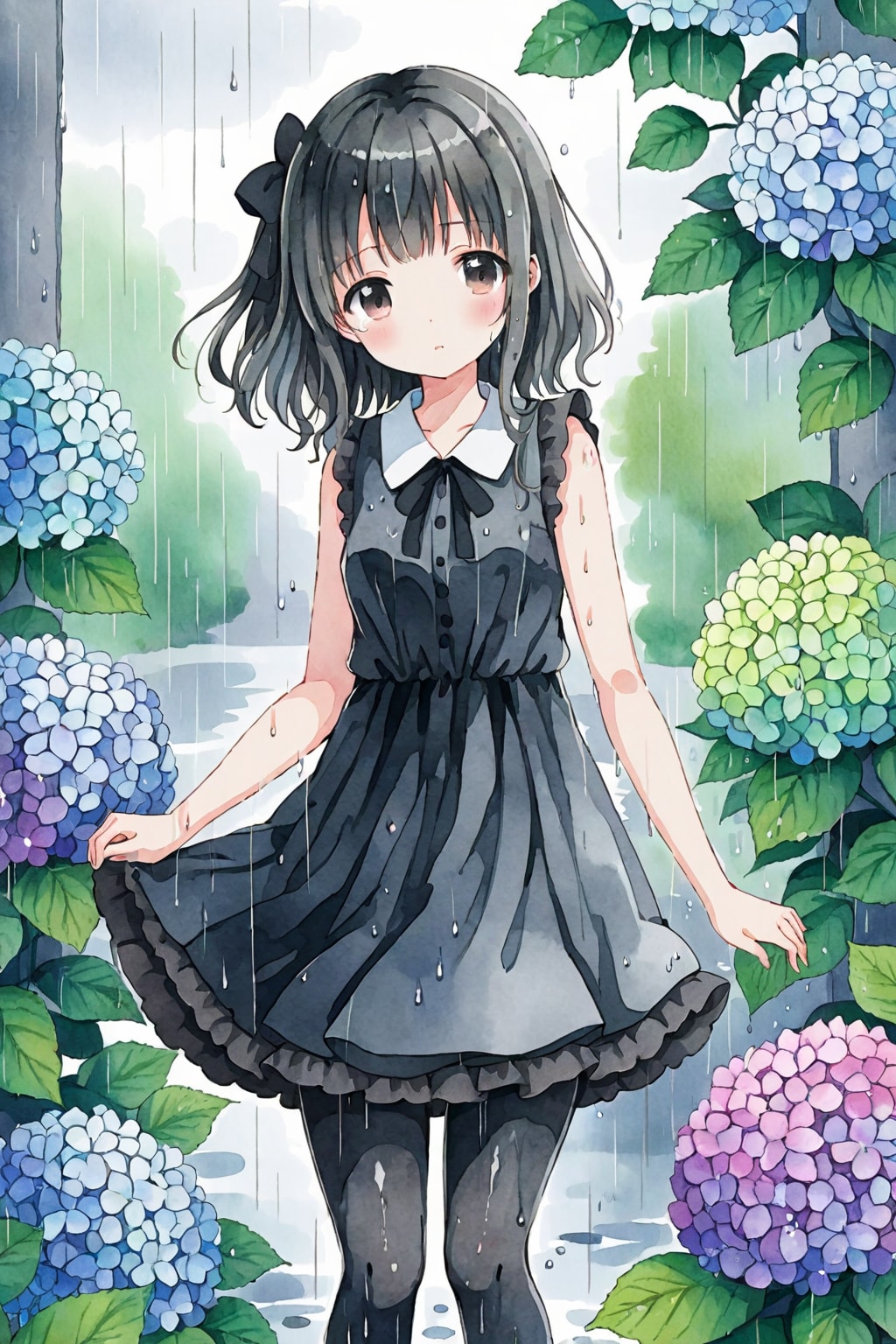雨と紫陽花
