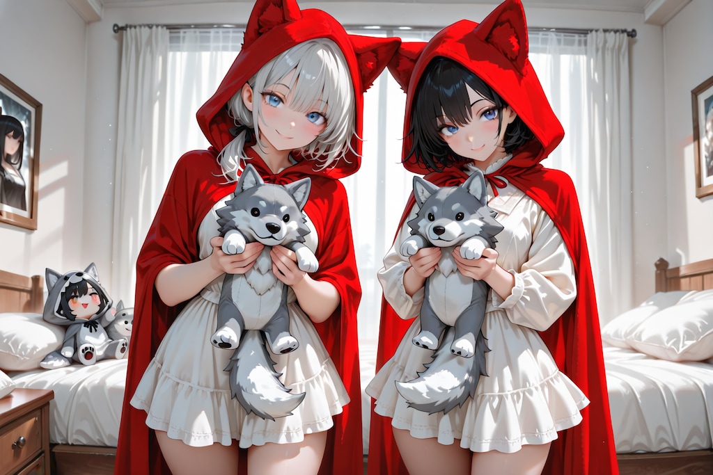 赤ずきんちゃん♥『kittens`steady life』より。はっ♥うしろの狼のぬいぐるみがかわいい。。