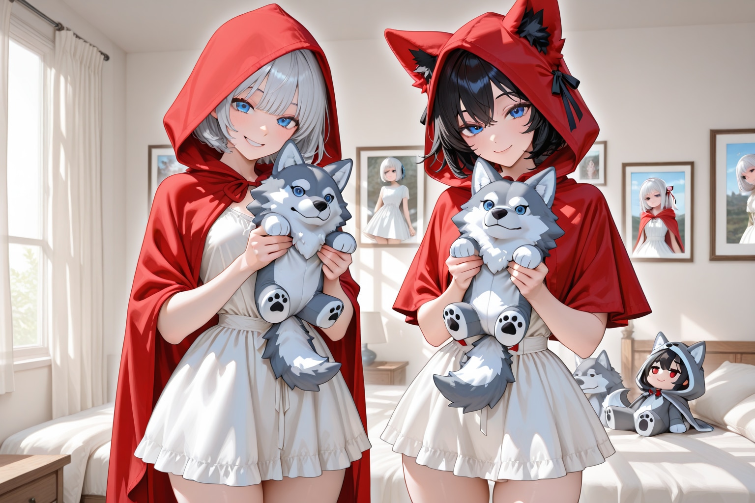赤ずきんちゃん♥『kittens`steady life』より。はっ♥うしろの狼のぬいぐるみがかわいい。。 | の人気AIイラスト・グラビア