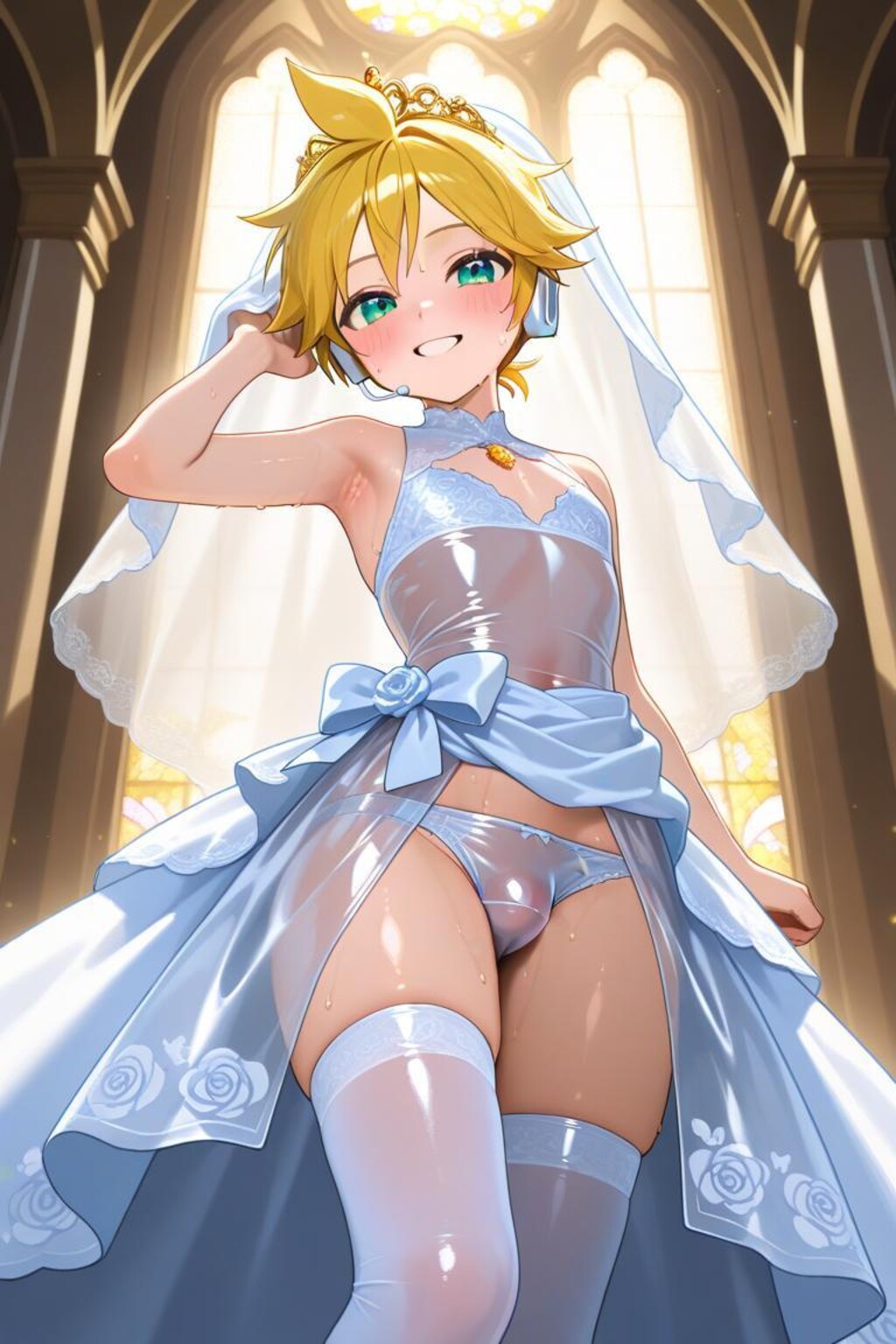 ボーカロイド　鏡音レン　ウェディングドレス