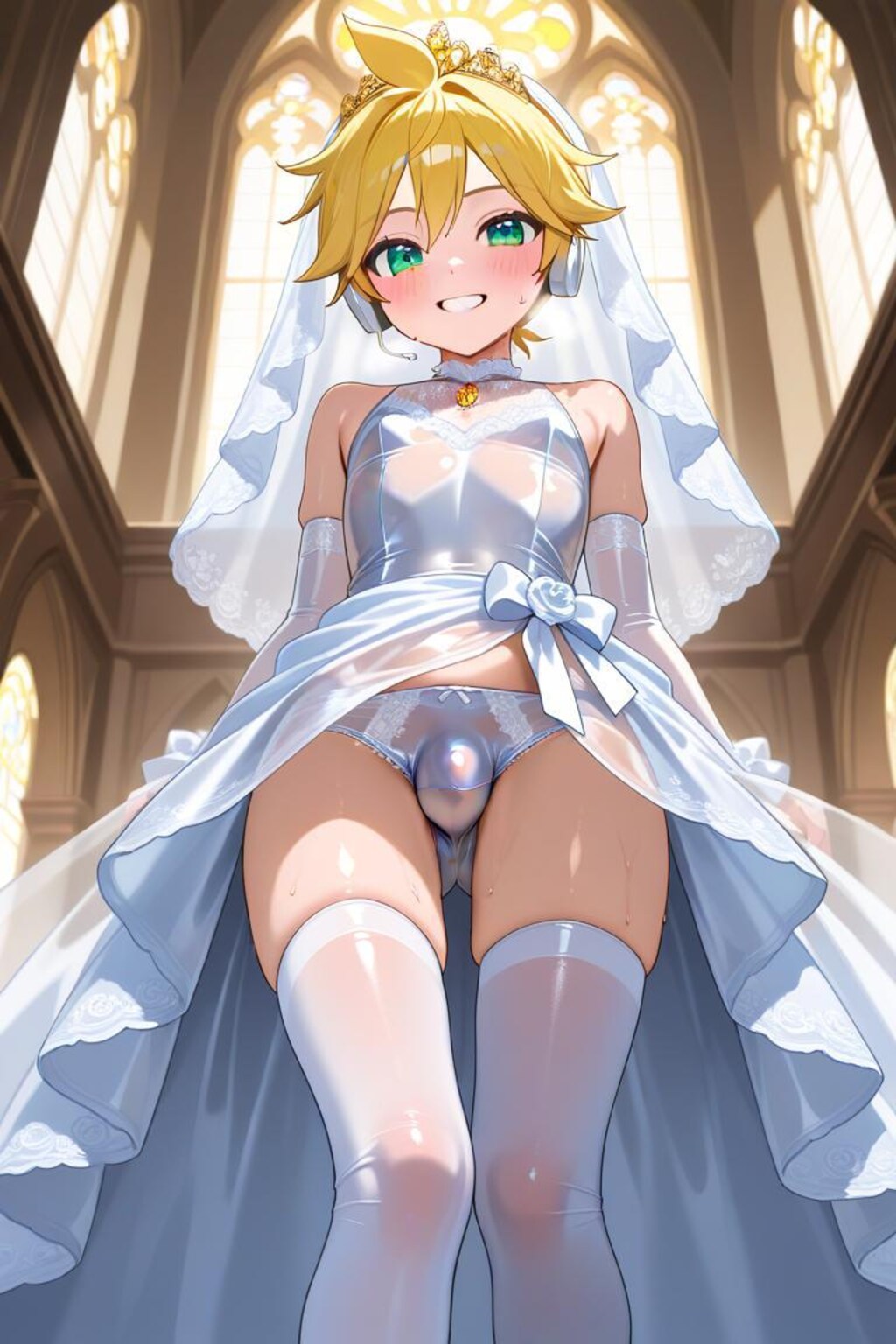 ボーカロイド　鏡音レン　ウェディングドレス