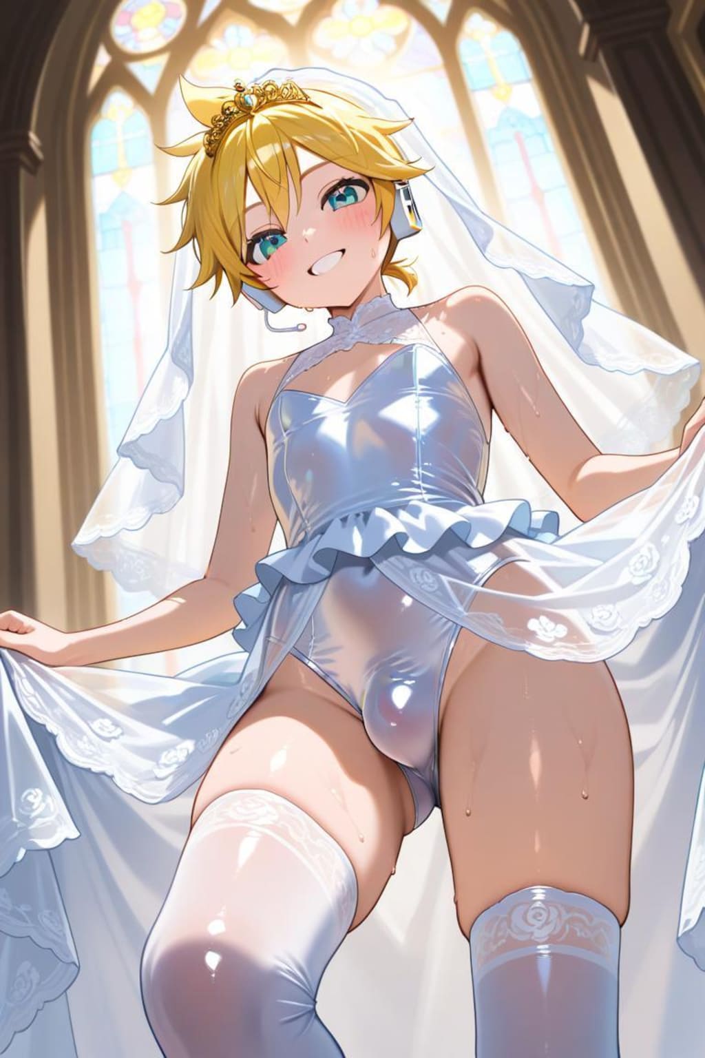 ボーカロイド　鏡音レン　ウェディングドレス