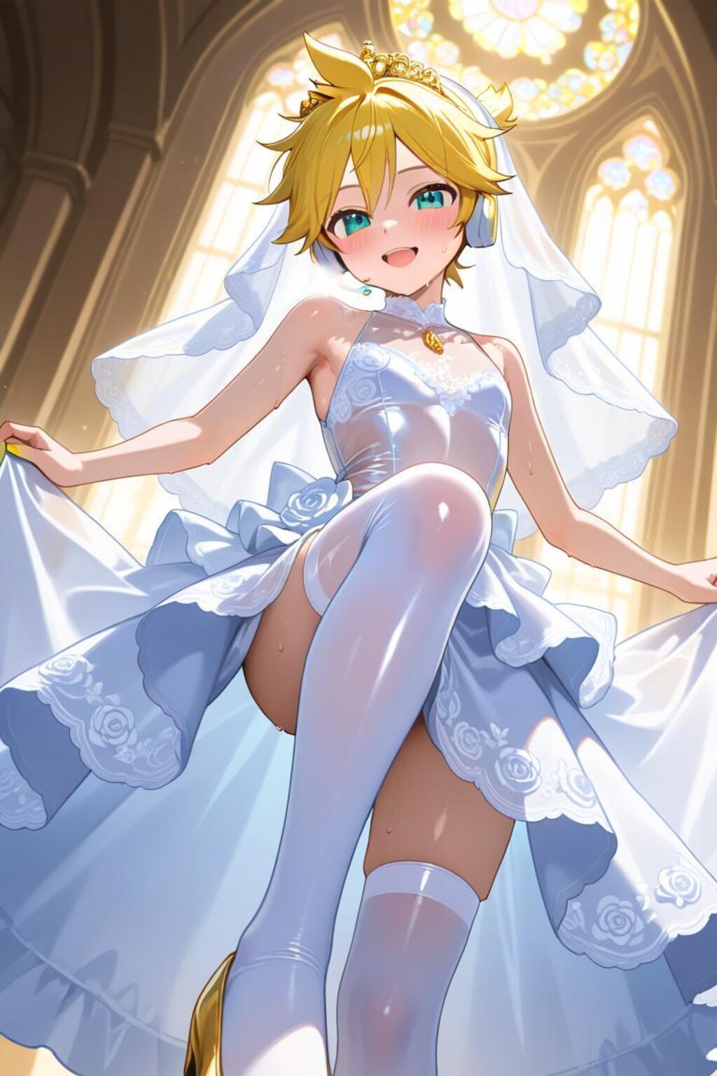 ボーカロイド　鏡音レン　ウェディングドレス