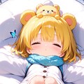 冬の森で眠るクマ娘と、白蛇と青い蝶 2枚目