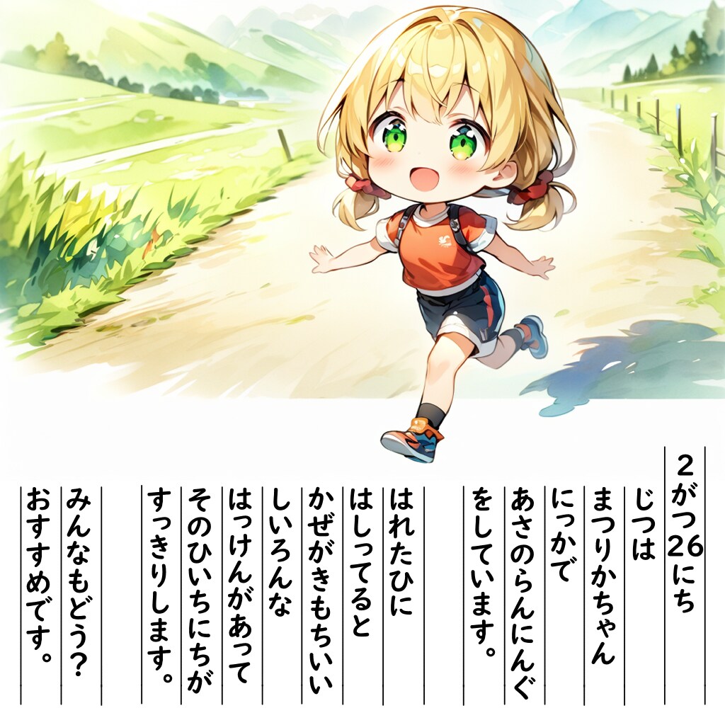 【絵日記】らんにんぐします