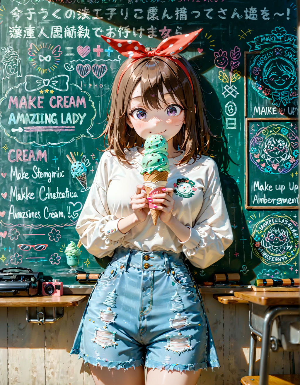 今日はアイスクリームの日。黒板の日。メイクの日