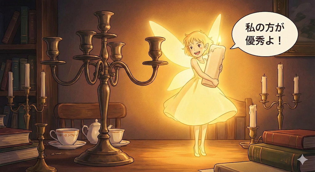 蝋燭に勝ちたい妖精ちゃん