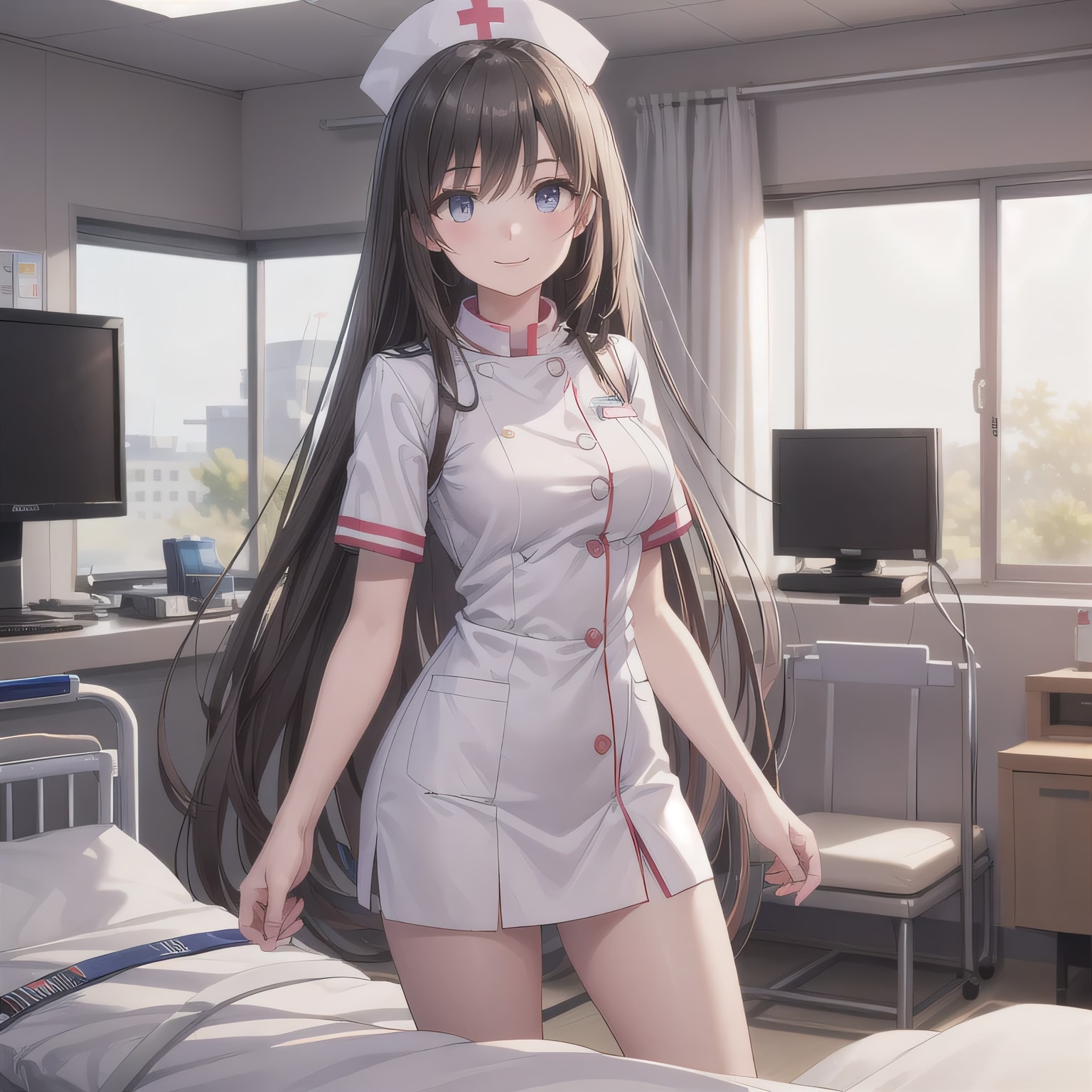 黒髪ロングで白衣の少女５５ | の人気AIイラスト・グラビア