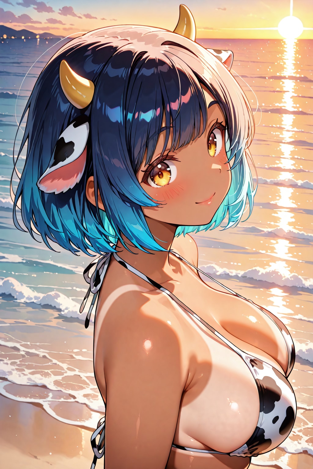 青と牛ビキニ③