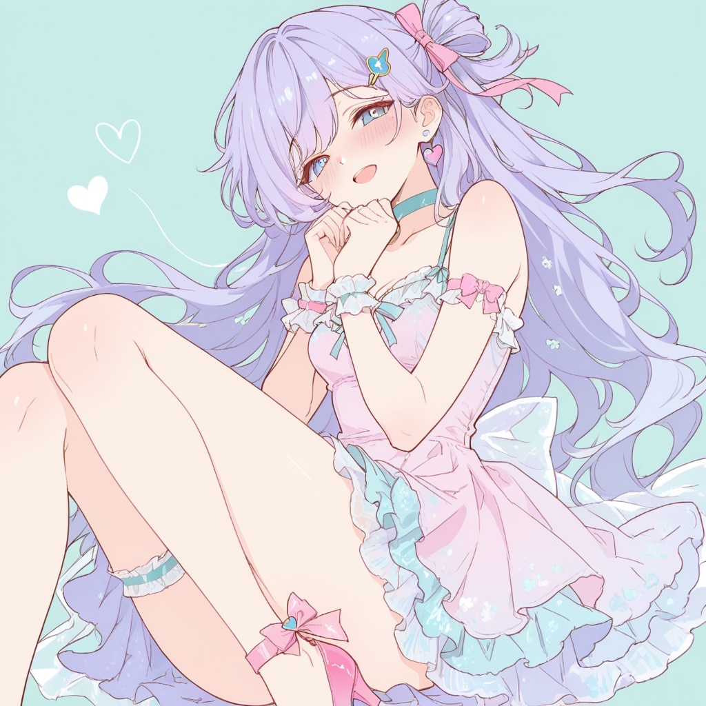 水色×ピンク