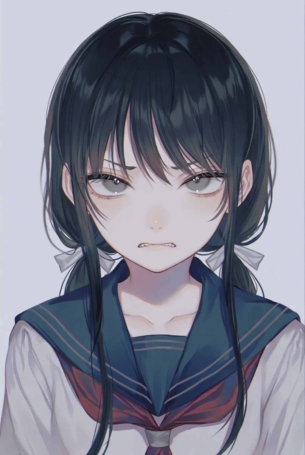 怒っている女の子