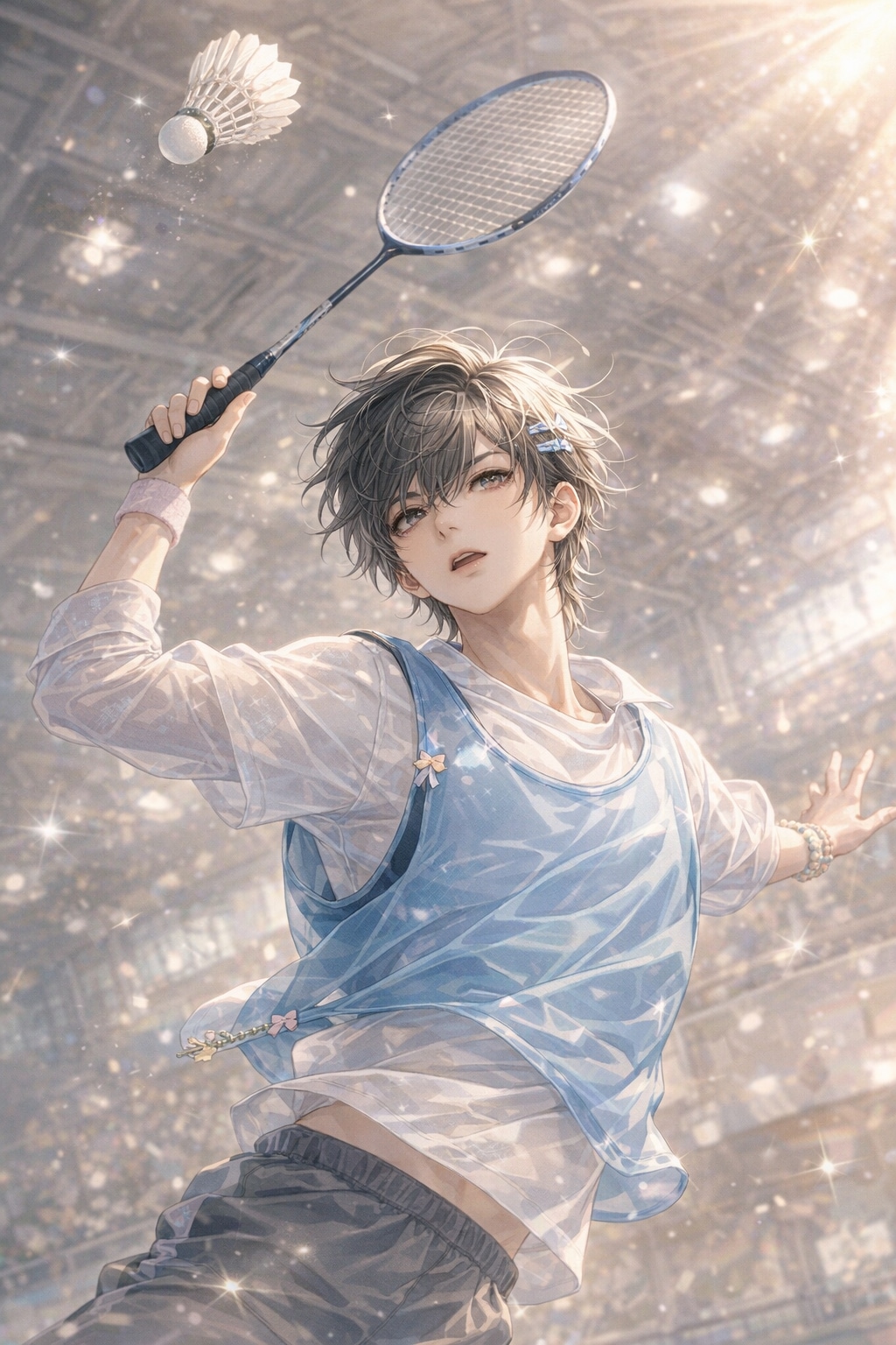 ガーリーな彼は、シャトルと共に宙を舞う。