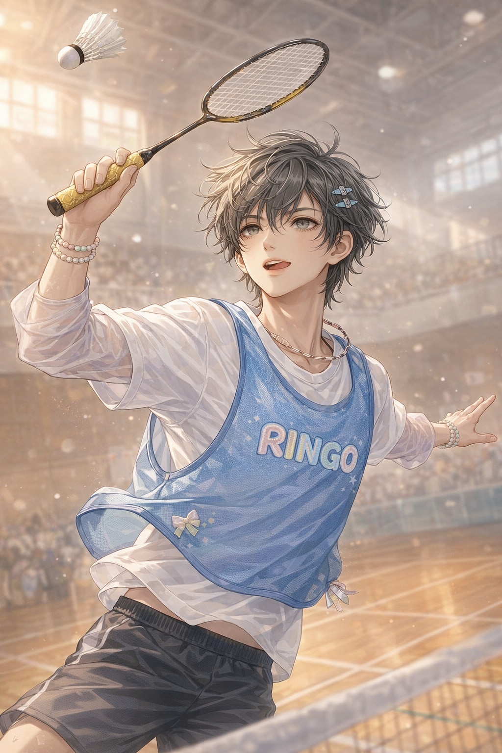 ガーリーな彼は、シャトルと共に宙を舞う。