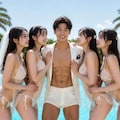 一夫多妻婚　プールSIDE 5枚目