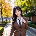 紅葉と制服 7枚目
