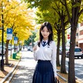 紅葉と制服 8枚目