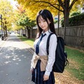 紅葉と制服 10枚目