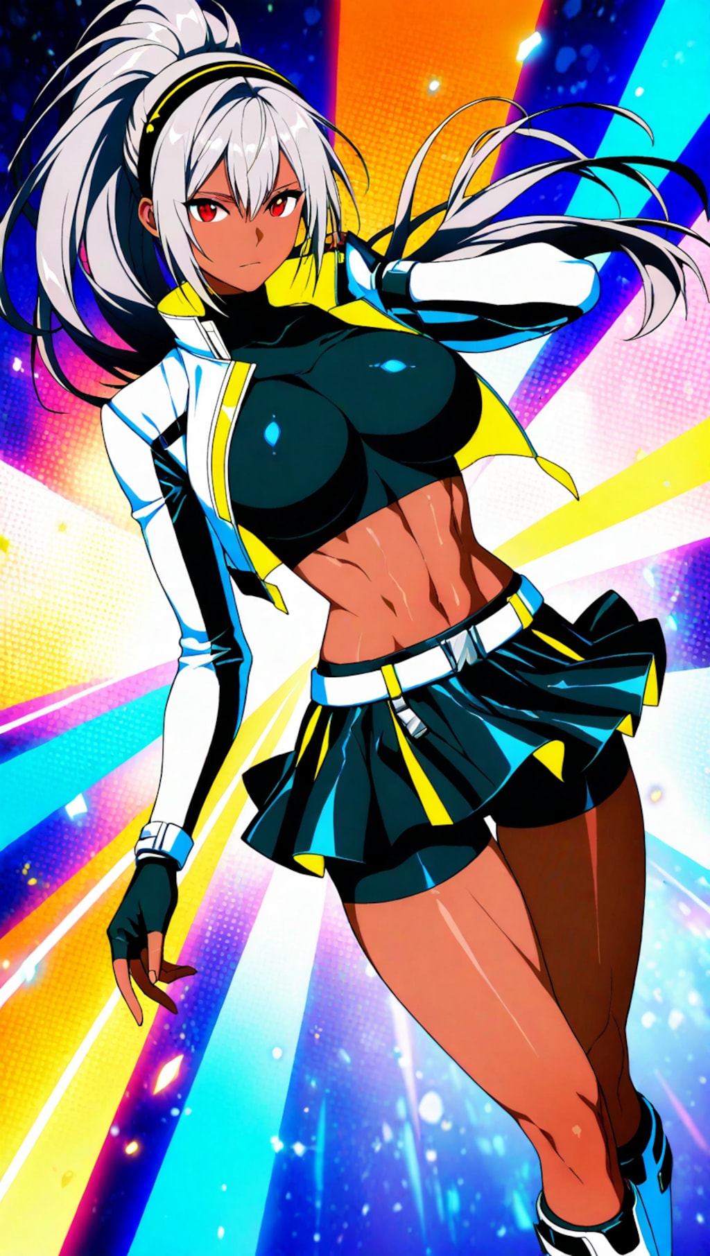 銀髪ポニーテール褐色ギャル2