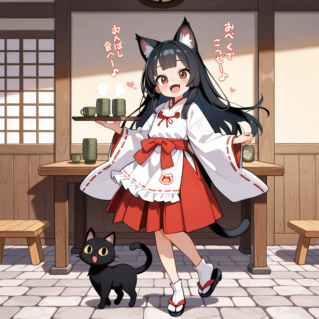 虎鼠神社内の休憩所（喫茶室）で給仕をするさくらちゃん！！