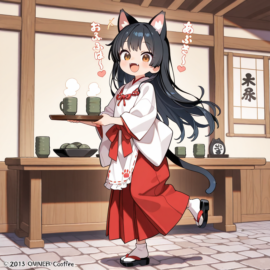 虎鼠神社内の休憩所（喫茶室）で給仕をするさくらちゃん！！