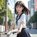 セーラー服と自転車 4枚目