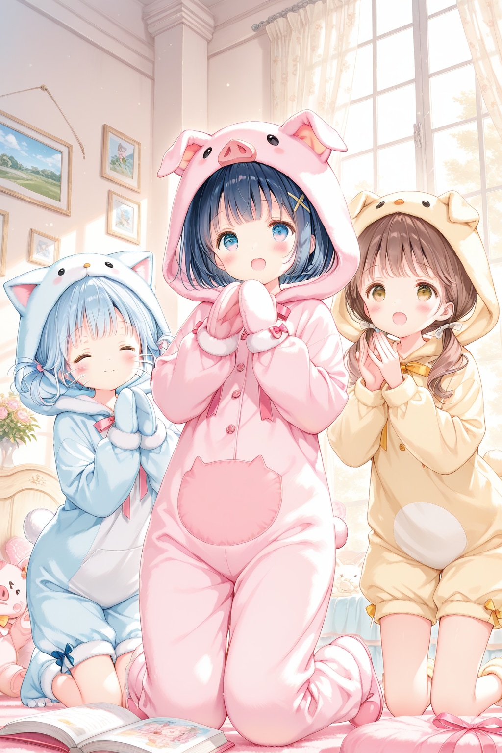 きぐるみを着た女の子たち