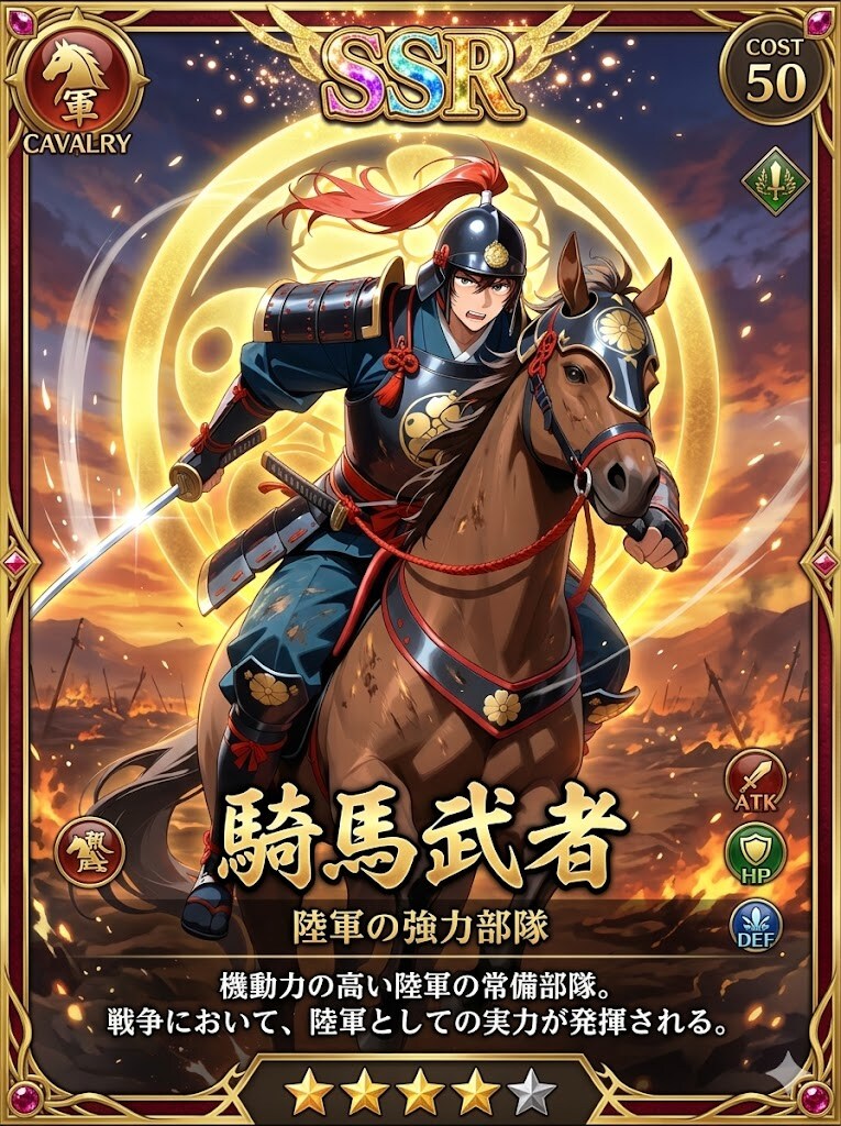 SSRカード　騎馬武者