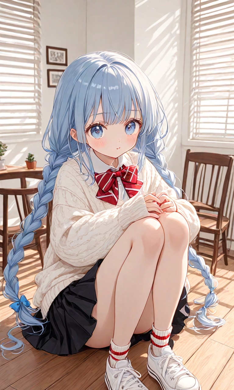 体育座り | の人気AIイラスト・グラビア