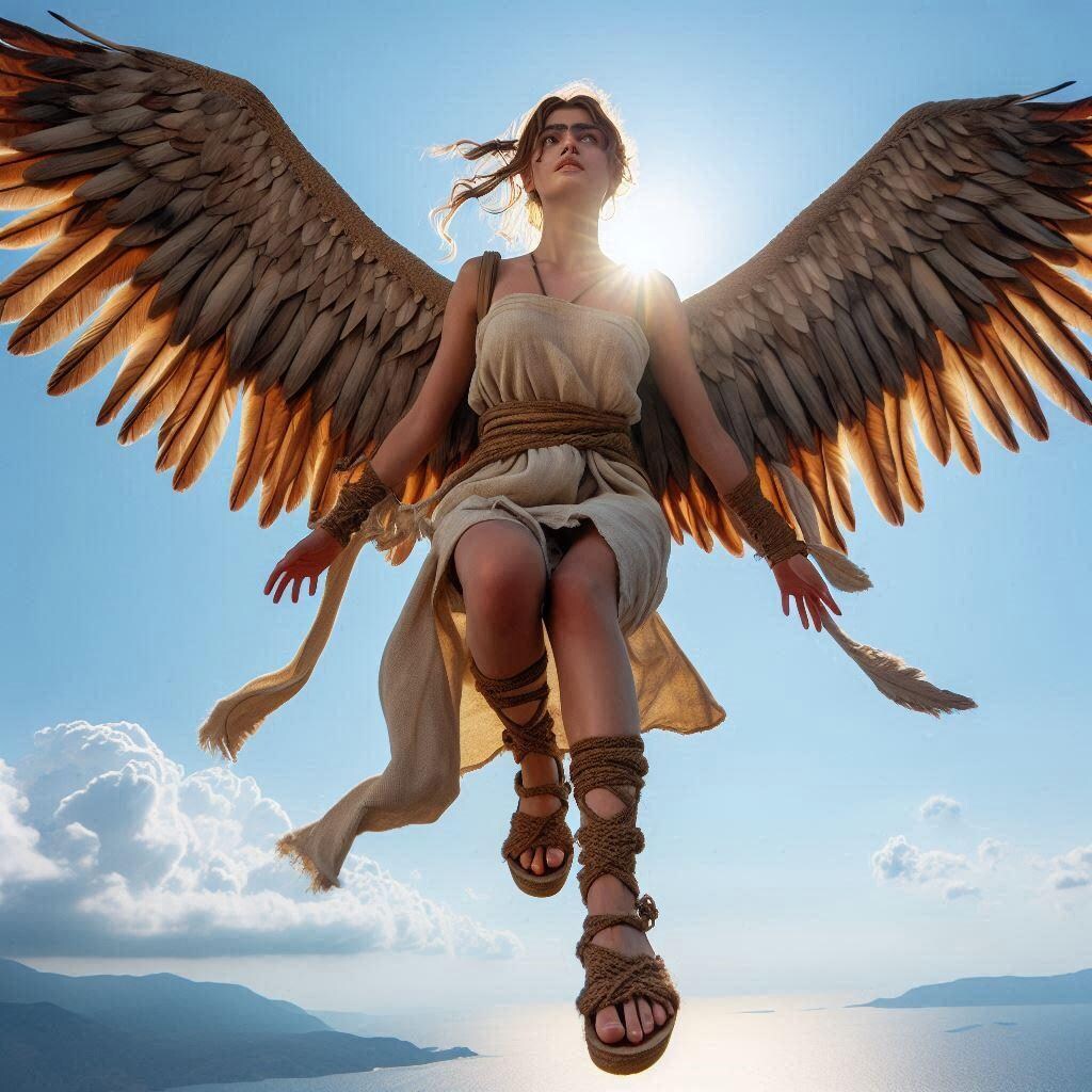 太陽を目指し飛んでいく