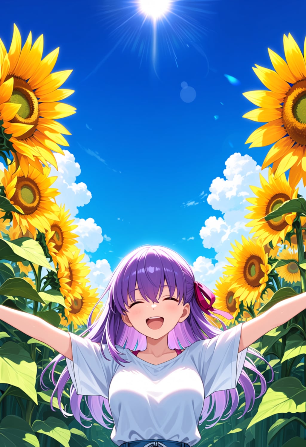 ひまわりと青空