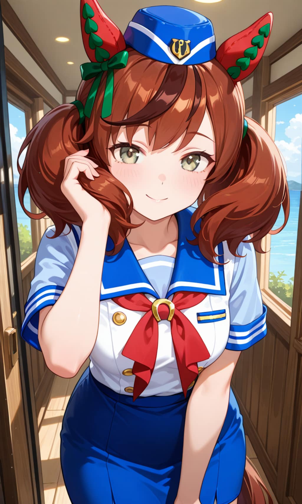 CAの制服を着てくれるネイチャさん