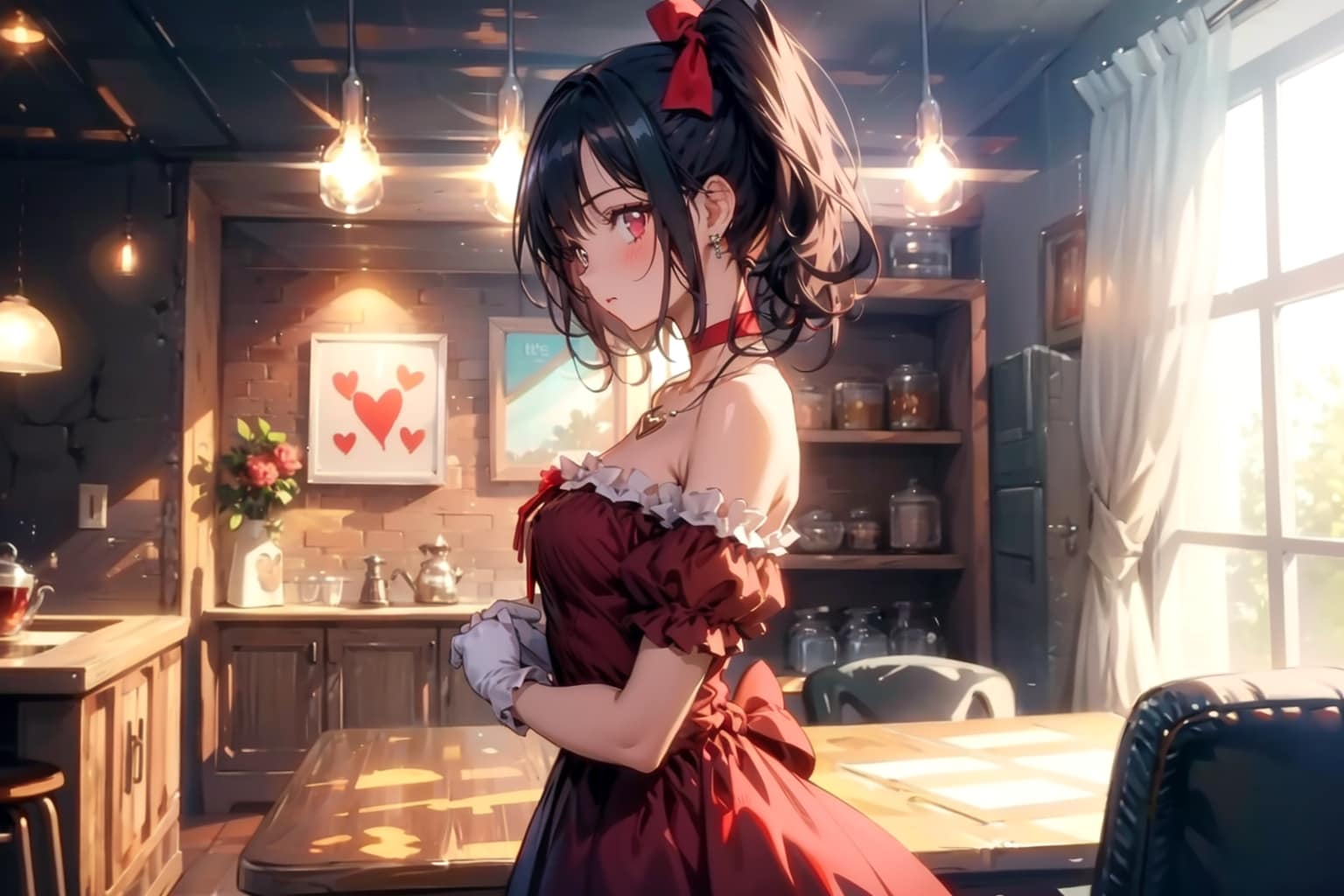 赤いドレスの子 | の人気AIイラスト・グラビア