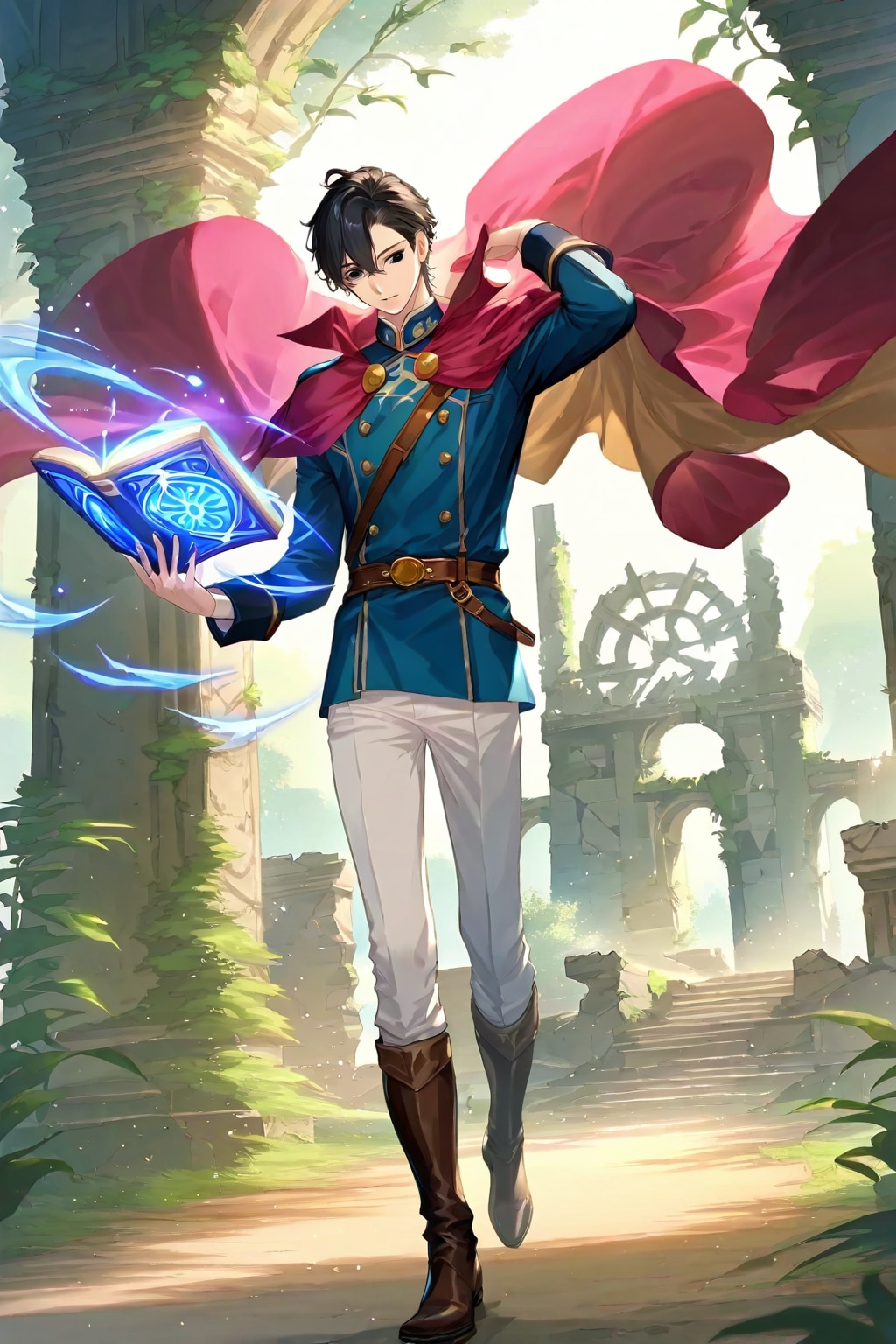 ファンタジーな洞窟地下、大きな男性学者2-3-3-3 | の人気AIイラスト・グラビア