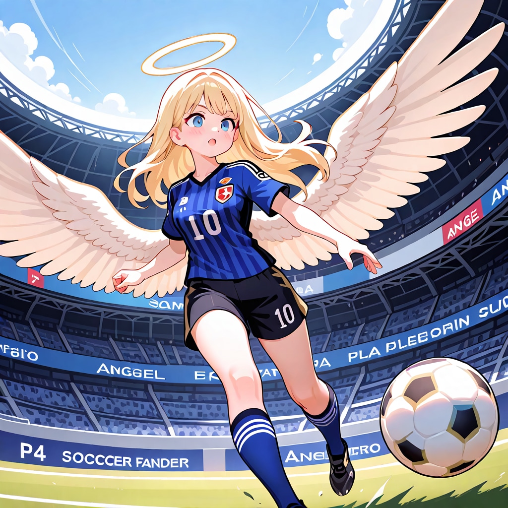 サッカーをする天使ちゃん260613