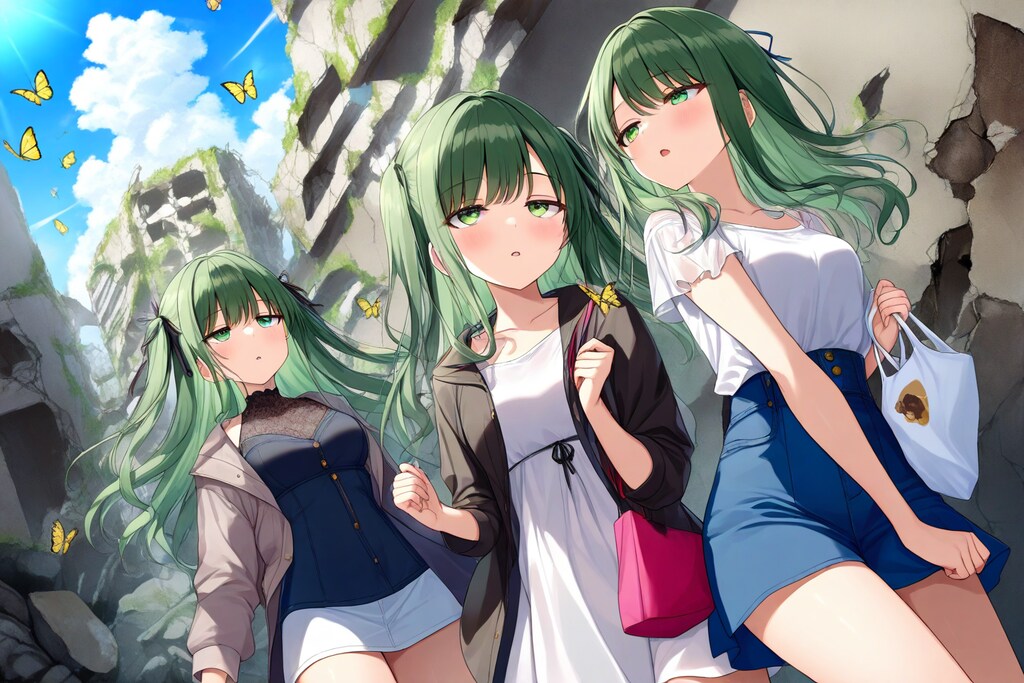 蝶々がただよう