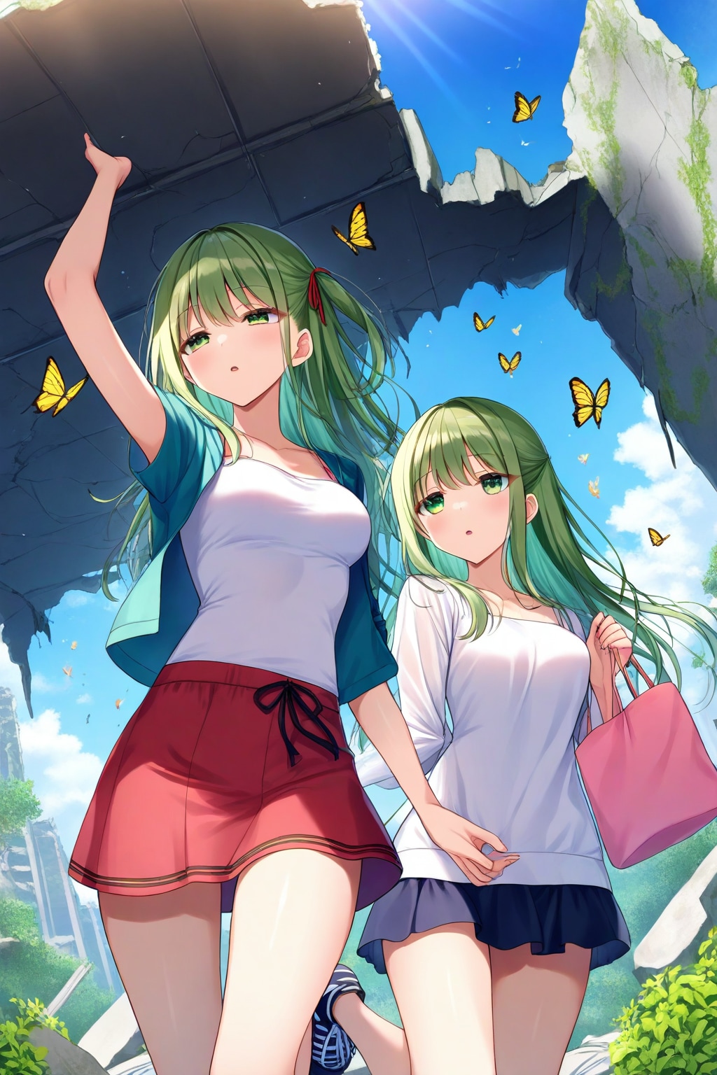 蝶々がただよう