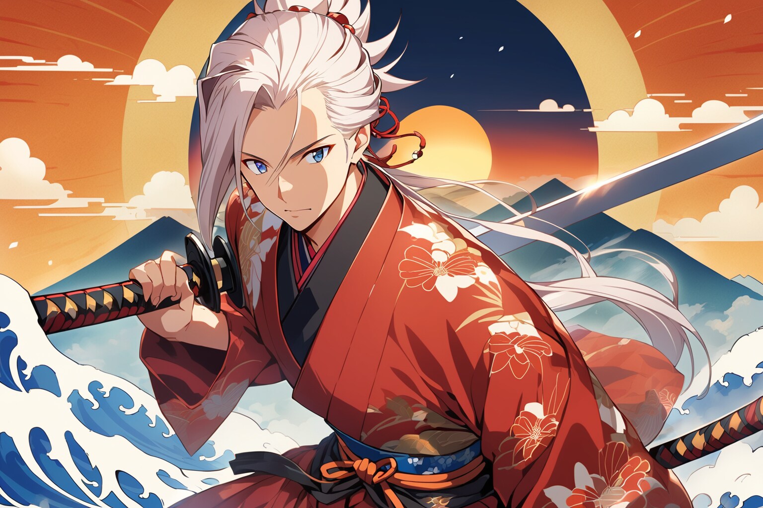 富士と海、交わる刃 | の人気AIイラスト・グラビア