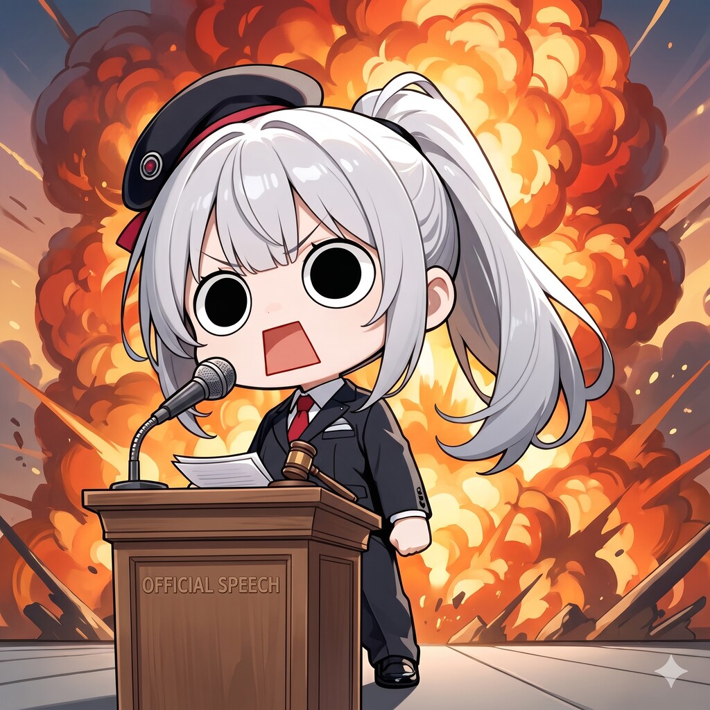 演説してしまいよったえらいこっちゃ嬢