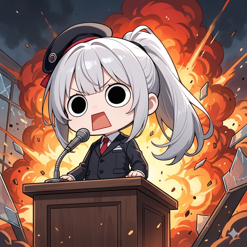 演説してしまいよったえらいこっちゃ嬢