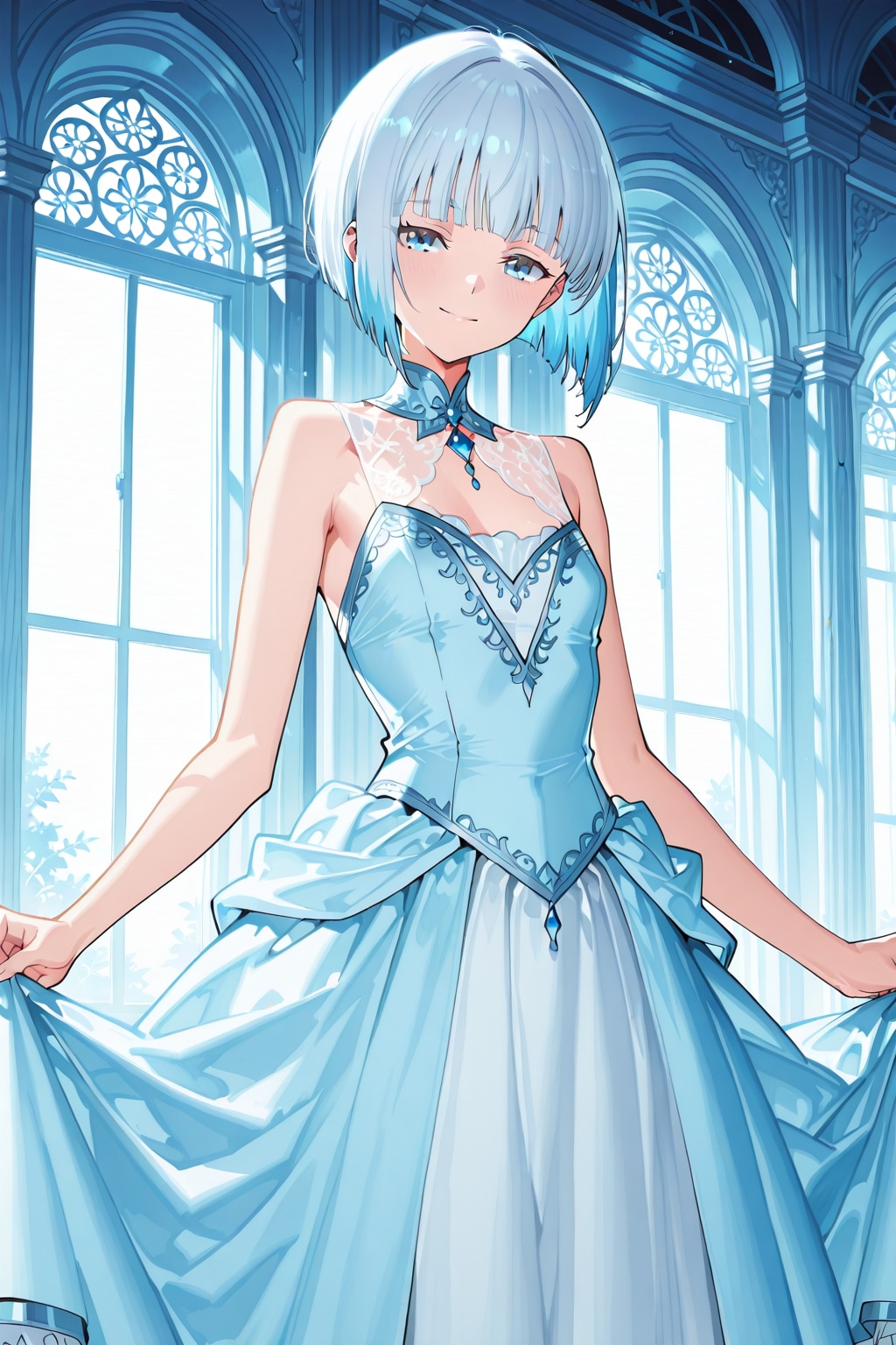 銀髪と夕陽の舞