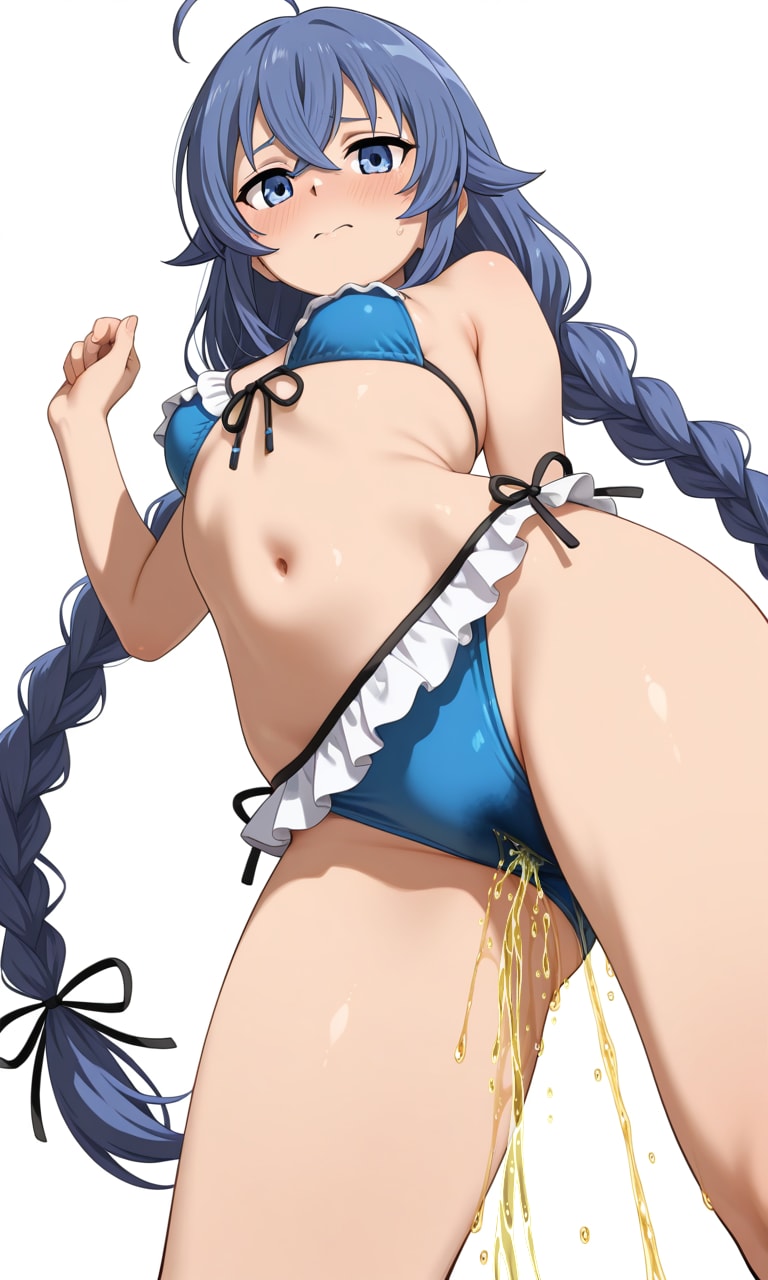 おもらし水着コレクション【ロ〇シー】(フリルビキニ水着)