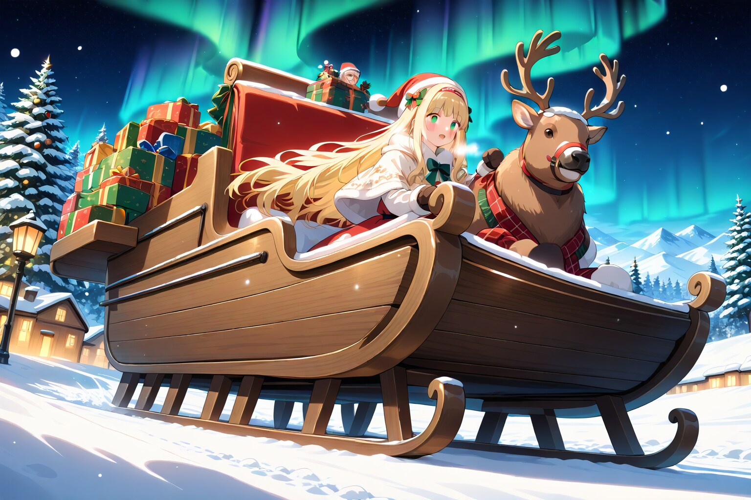 サンタに物資とトナカイを届けるアルバイト | の人気AIイラスト・グラビア