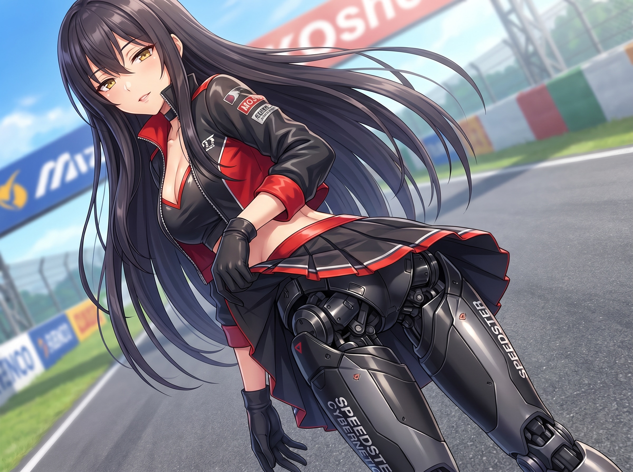 レースクイーンのたくしあげ