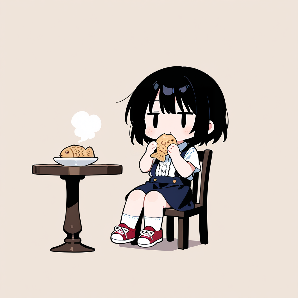 たい焼きを食べる