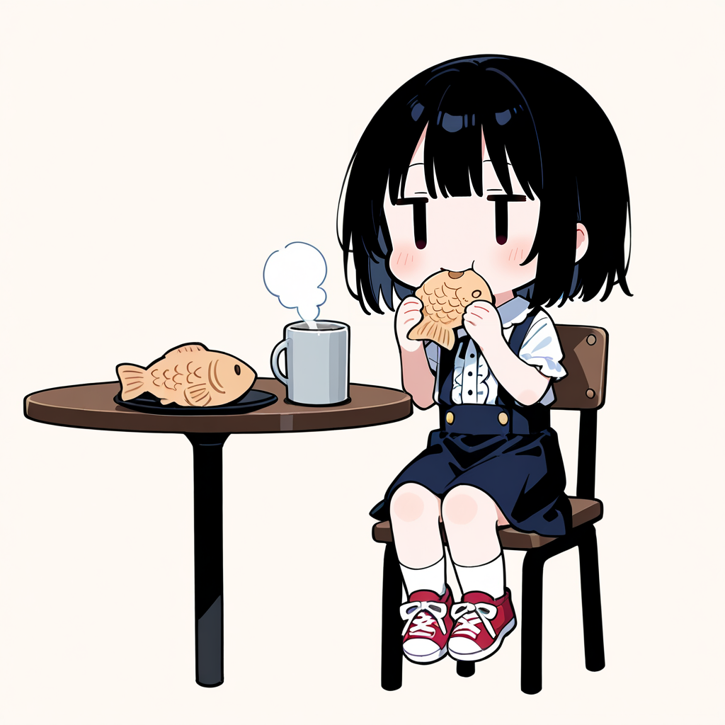 たい焼きを食べる