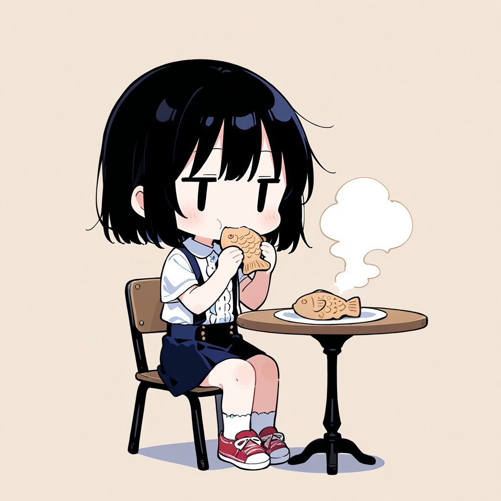 たい焼きを食べる