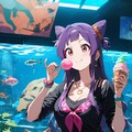 水族館で紫髪ちゃん 3枚目